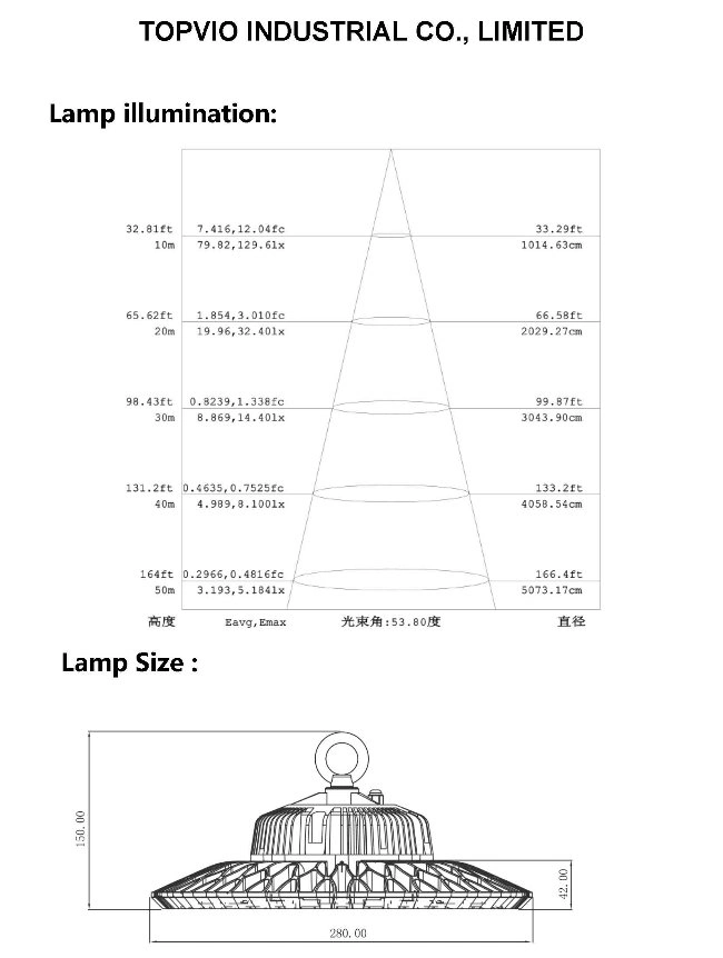 60W 100W 150W 200W UFO Warehouse LED Industrial High Bay Light