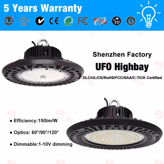 Освещение залива склада СИД Эпистар защиты глаз IP65 крупного рогатого скота высокое